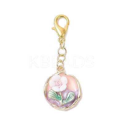 4Pcs 4 Styles Alloy Enamel & Resin & Acrylic Pendants Decorations HJEW-JM03932-1