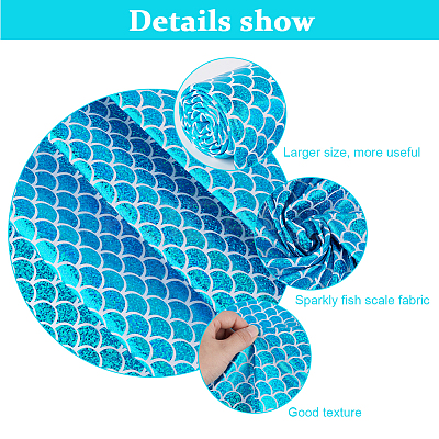 Fishscale Pattern Polyester Fabrics DIY-WH0304-508C-1