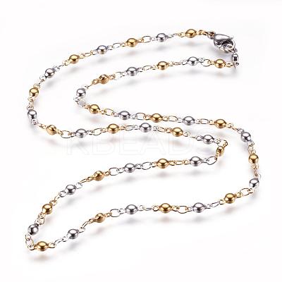 304 Stainless Steel Chain Necklaces STAS-P164-12GP-1