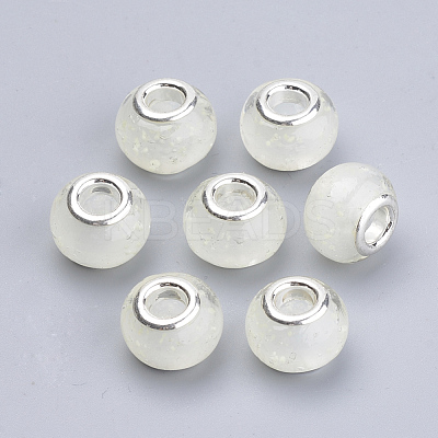Handmade Luminous Lampwork European Beads LAMP-Q029-35L-1