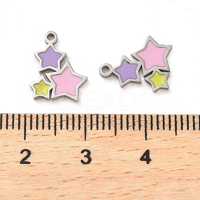304 Stainless Steel Enamel  Charms STAS-L022-095P-1