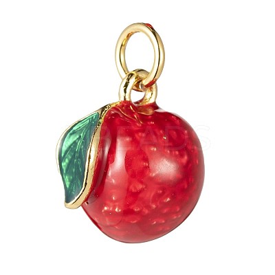 Brass Enamel Fruit Charms LS-KK-O140-08-1