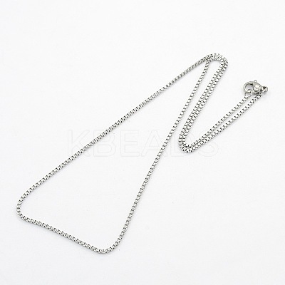 Tarnish Resistant Unisex 304 Stainless Steel Box Chain Necklaces STAS-O037-71P-1
