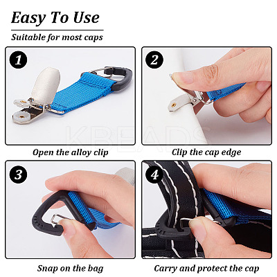 6Pcs 6 Colors Nylon Strap Band Hat Clips FIND-GO0001-13-1