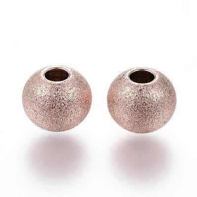 Ion Plating(IP) 201 Stainless Steel Textured Beads STAS-P108-05RG-1