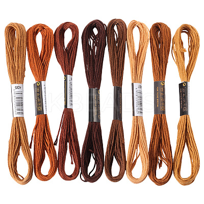 8 Skeins 8 Colors 6-Ply Polyester Embroidery Floss OCOR-CY0002-09A-1