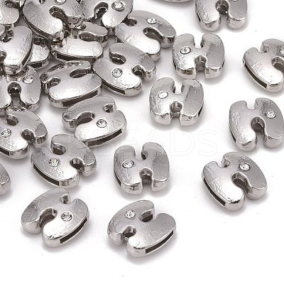 Letter Slider Beads for Watch Band Bracelet Making X-ALRI-O012-H-NR-1