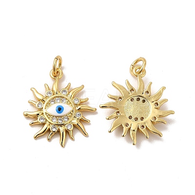 Rack Plating Brass Micro Pave Cubic Zirconia Pendants KK-A177-29G-1