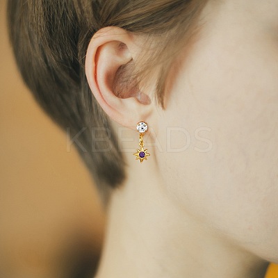 16Pcs 8 Colors Brass Micro Pave Cubic Zirconia Pendants KK-SZ0003-92-1