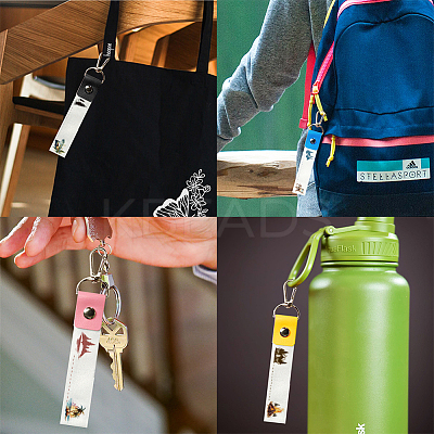 PU Leather & Cotton Name Marker Keychain AJEW-WH0514-035-1