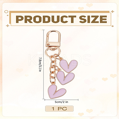 1Pc Heart Alloy Enamel Pendant Decorations AJEW-LP0006-08-1