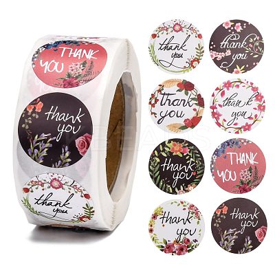 1 Inch Thank You Theme Self-Adhesive Paper Stickers X-DIY-K027-B04-1
