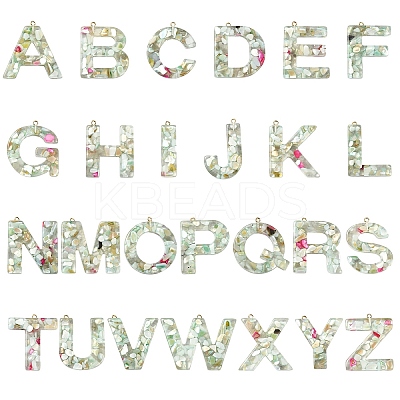 26Pcs 26 Styles Transparent Epoxy Resin Pendants CRES-YW0002-28N-1
