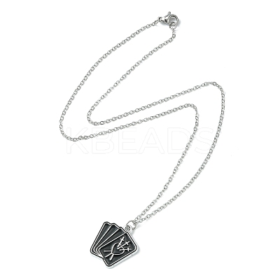 Gothic Style Pentagram/Coffin/Book Alloy Enamel Pendant Necklaces NJEW-JN04362-1