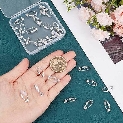 36Pcs Brass Clip-on Earring Converters Findings KK-SP0001-10S-1