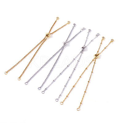 2 Sets 2 Colors 304 Stainless Steel Satellite Chain Bracelet Slider Making MAK-TA0001-22-1