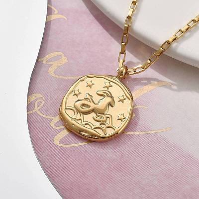 304 Stainless Steel Constellation Pendant Necklaces NJEW-K392-01G-10-1