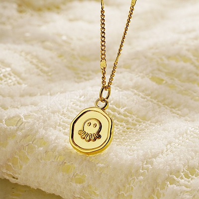 304 Stainless Steel Octopus Pendant Necklaces for Women LS-ZL4514-1-1