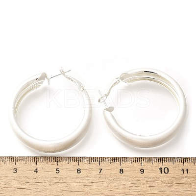 Brass Ring Hoop Earrings for Women EJEW-A121-17B-S-1