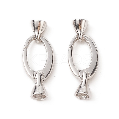 Anti-Tarnish Rhodium Plated 925 Sterling Silver Key Clasps STER-F037-140P-1