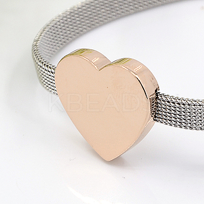 Ion Plating(IP) Fashionable 304 Stainless Steel Bracelets LS-BJEW-J038-47RG-1