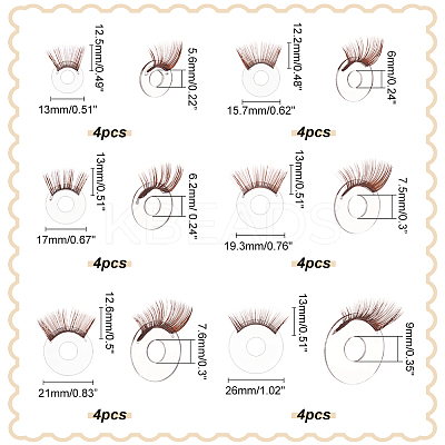 24Pcs 6 Style Acrylic Doll Eyelashes DOLL-PH0001-41B-1