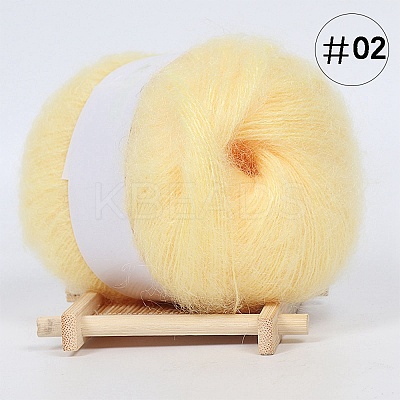 Soft Fuzzy Angora Mohair Wool & Acrylic Fibe Blend Yarn PW22070192682-1
