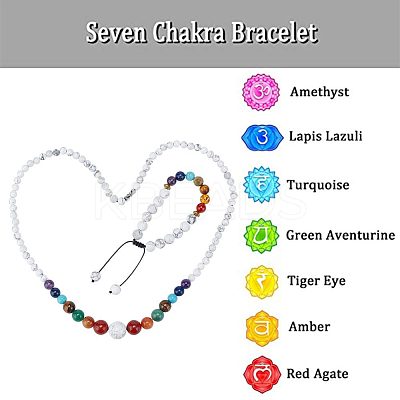 Natural & Synthetic Mixed Gemstone Round Beaded Necklace & Braided Bead Bracelet SJEW-AR0001-01-1
