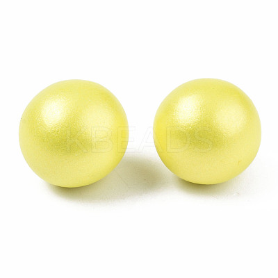Painted Round Schima Wood Earrings for Girl Women EJEW-T017-01G-1