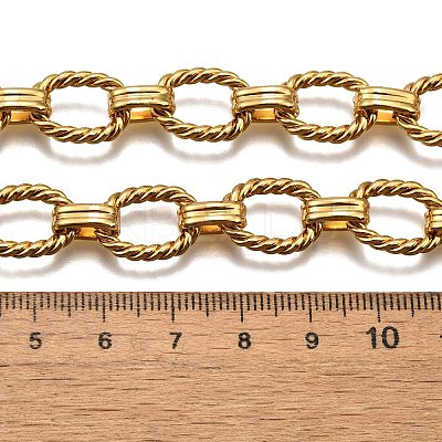 304 Stainless Steel Twisted Oval Link Chain Necklaces NJEW-R023-13G-1