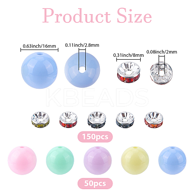 50Pcs Opaque Acrylic Beads MACR-SC0002-34-1