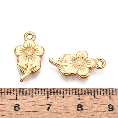 304 Stainless Steel Flower Pendants STAS-T069-31G-1