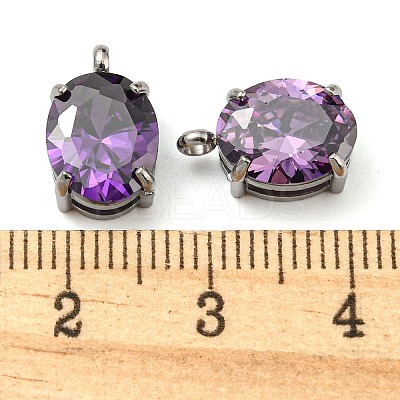 304 Stainless Steel Charms Micro Pave Cubic Zirconia STAS-L022-160P-1