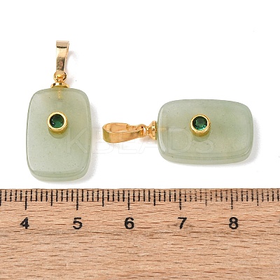 Natural Green Aventurine Pendants G-P628-01G-02-1