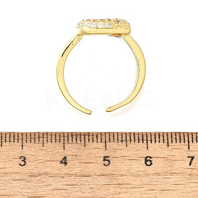 26Pcs Brass Micro Pave Clear Cubic Zirconia Open Cuff Rings RJEW-R218-01G-1
