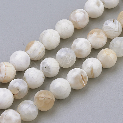 Natural Fire Crackle Agate Beads Strands G-S249-09-8mm-1