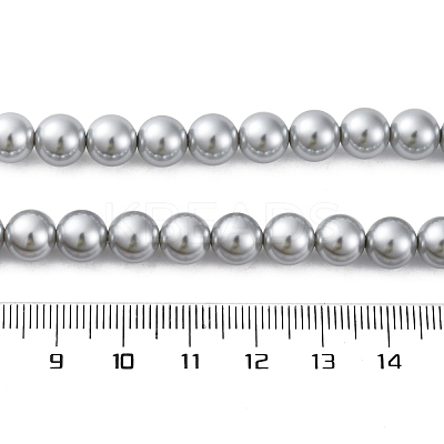 8mm Shell Pearl Round Beaded Necklaces NJEW-U026-15P-1