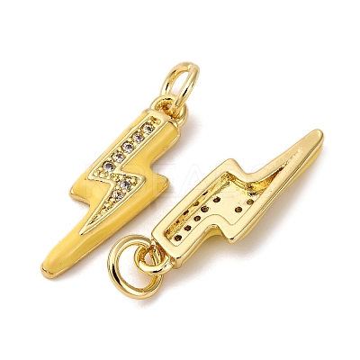 Brass Micro Pave Clear Cubic Zirconia Pendants ZIRC-A019-12G-A-1