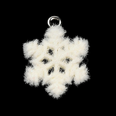 Christmas Flocky Opaque Resin Pendants LS-RESI-C064-01C-1