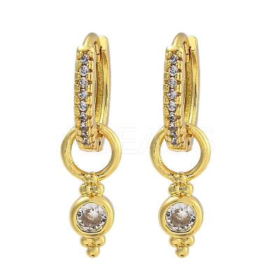 Rack Plating Brass Pave Clear Cubic Zirconia Hoop Earrings for Women EJEW-G410-45G-1
