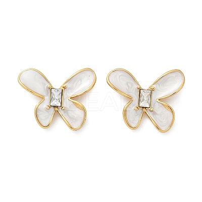 304 Stainless Steel Butterfly Stud Earrings EJEW-S268-01G-B-1