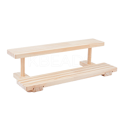 2-Tier Wooden Jewelry Organizer Display Risers ODIS-WH0058-18B-1