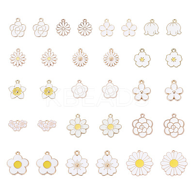 64Pcs 16 Styles Alloy Enamel Pendants ENAM-TA0004-13-1