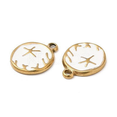 PVD Vacuum Plating 201 Stainless Steel Enamel Pendants STAS-J401-VC944-1
