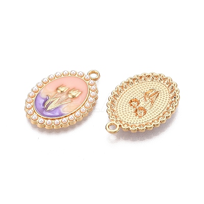 Rack Plating Alloy Enamel Pendants ENAM-N056-408B-1