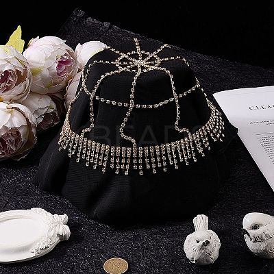 Alloy Rhinestone Mesh Headbands OHAR-WH20007-05G-02-1