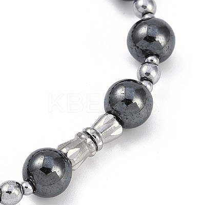Synthetic Non-magnetic Hematite Beaded Stretch Bracelets for Women Men BJEW-F480-02C-1