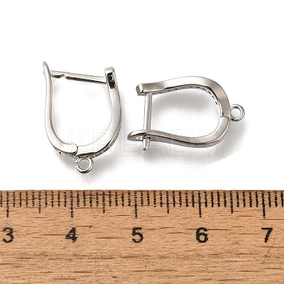 Rack Plating Brass Micro Pave Cubic Zirconia Hoop Earring Findings EJEW-H143-09P-1