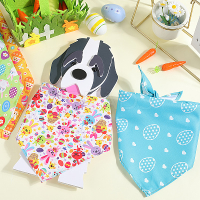 4Pcs 4 Styles Triangle Polyester Pet Handkerchi AJEW-CP0006-08A-02-1