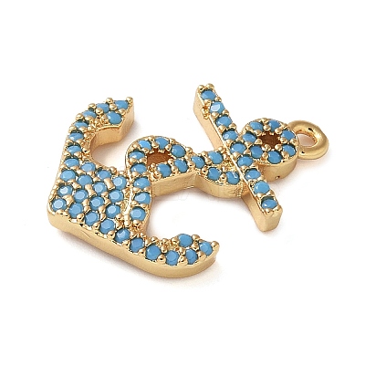 Brass Micro Pave Cubic Zirconia Pendants KK-C086-13G-01-1